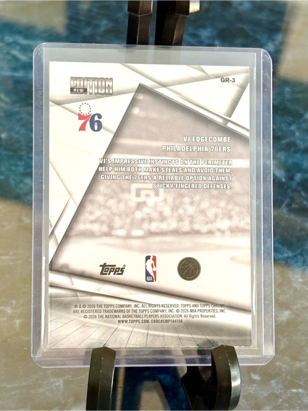 VJ Edgecombe Rookie Card Topps Chrome Updated Series New Edition 76 ers - Picture 2 of 2